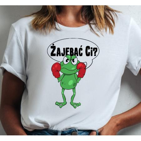 T-shirt lady slim DTG Żajebać ci Boks