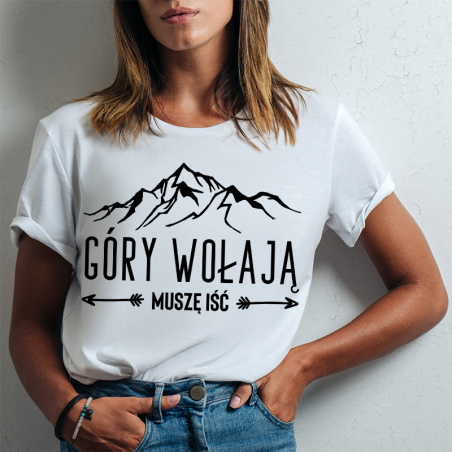 T-shirt lady slim DTG Góry wołają muszę iść