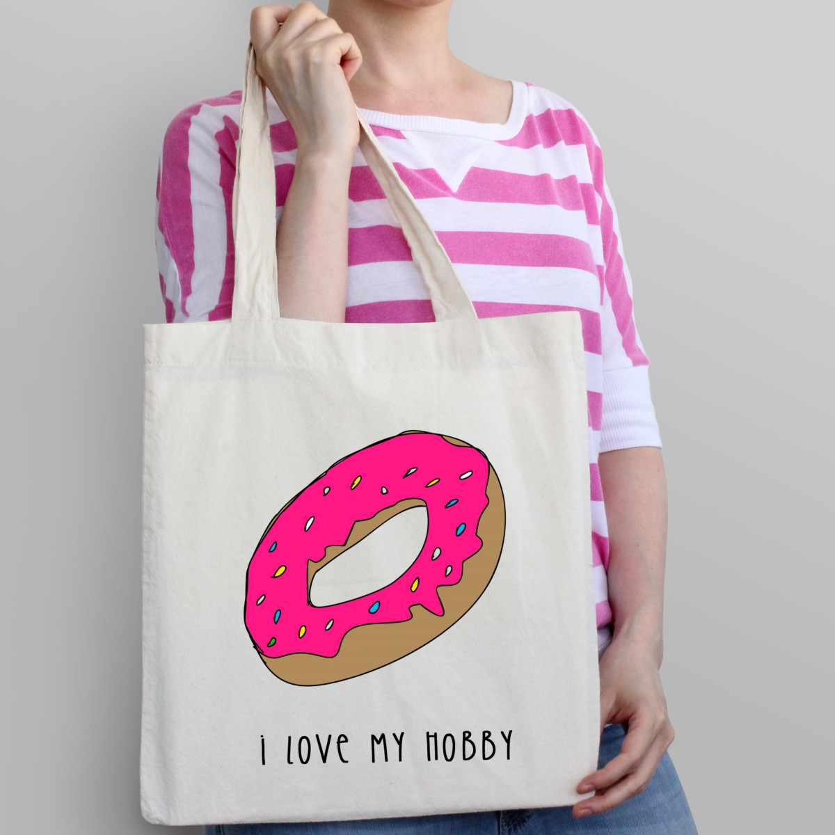 Torba bawełniana ecri piwonia