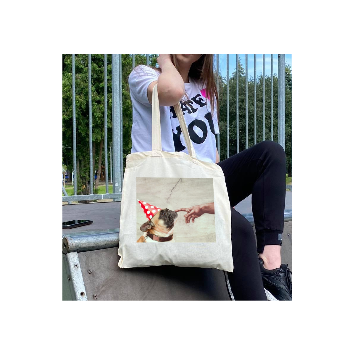 Torba bawełniana ecri dog michał anioł