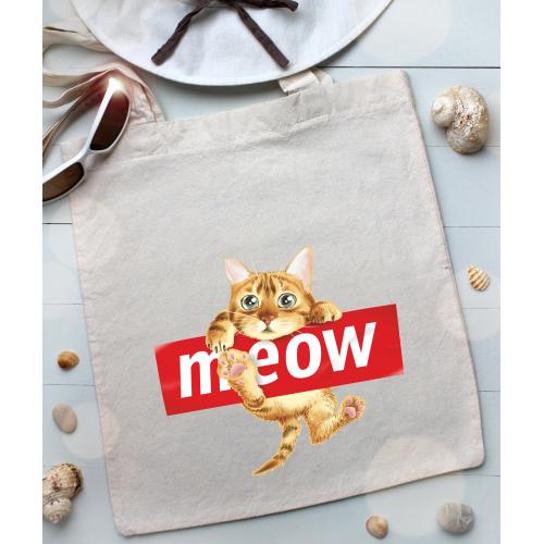 Torba bawełniana ecri cat meow