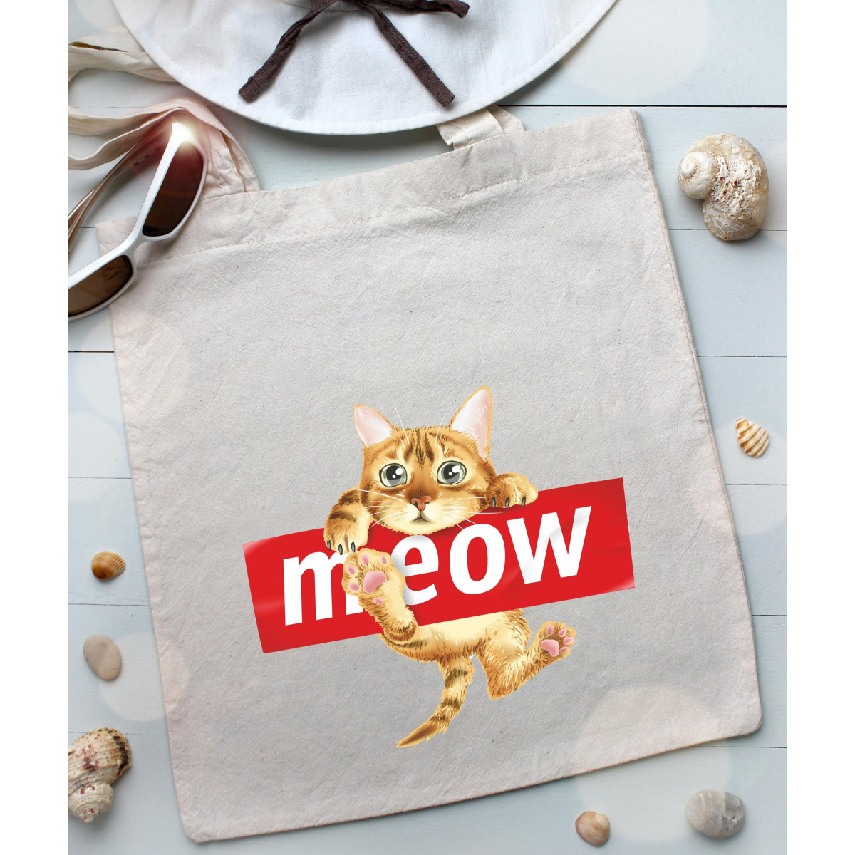 Torba bawełniana ecri cat meow