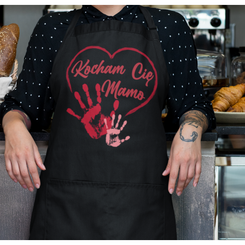 Fartuch Kocham Cię Mamo dłonie