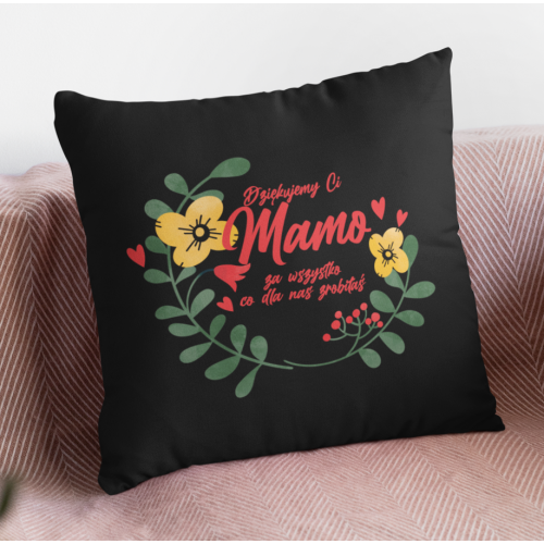 PODUSZKA czarna Dziękuje...