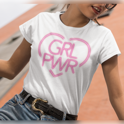 T-shirt lady slim GRL PWR