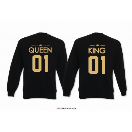 Bluza z kapturem DLA PAR 2 SZT QUEEN 01 & KING 01 GOLD