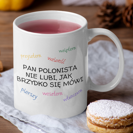 Kubek |  Pan polonista nie lubi jak brzydko się mówi