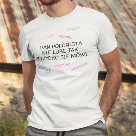 T-shirt | Pan polonista nie lubi, jak brzydko się mówi