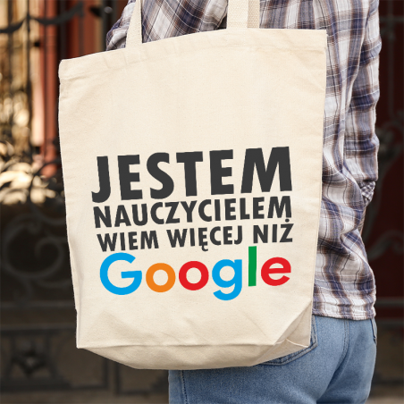 Torba bawełniana ecri Jestem nauczycielem wiem więcej niż google [outlet 2]