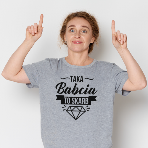 T-Shirt szary |Taka Babcia...