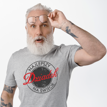 T-shirt Oversize szary| Najlepszy Dziadek na świecie 2 [outlet 2]