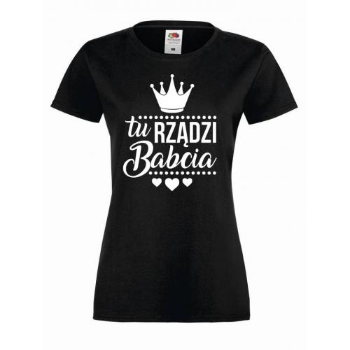 T-shirt lady/oversize TU RZĄDZI BABCIA