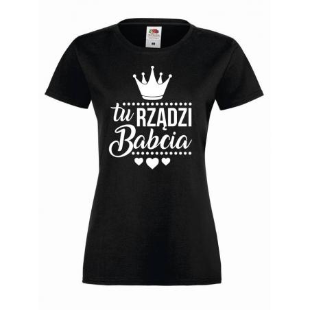 T-shirt lady/oversize TU RZĄDZI BABCIA