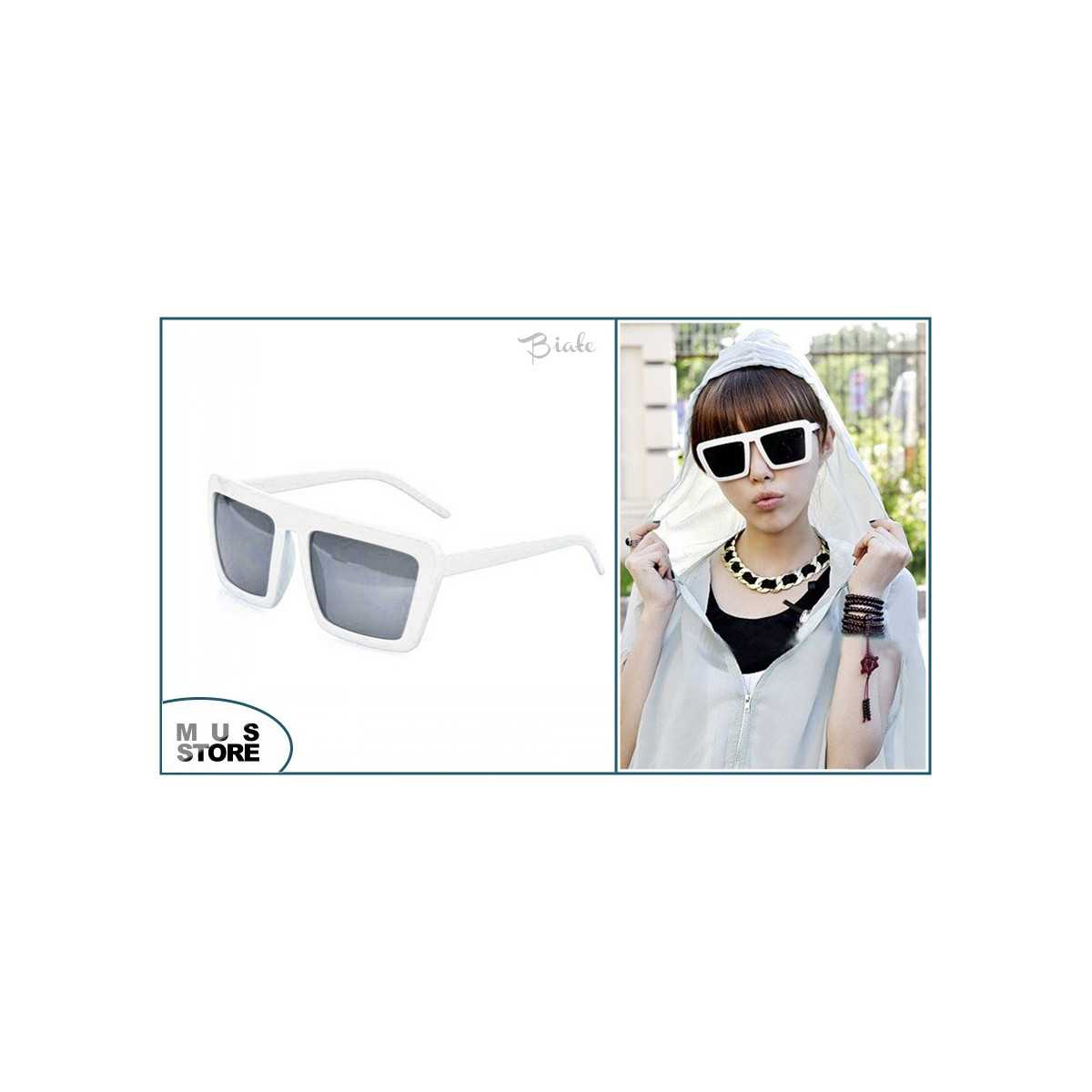 okulary Bieber białe