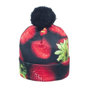 CZAPKA pompon FULLPRINT STRAWBERRY
