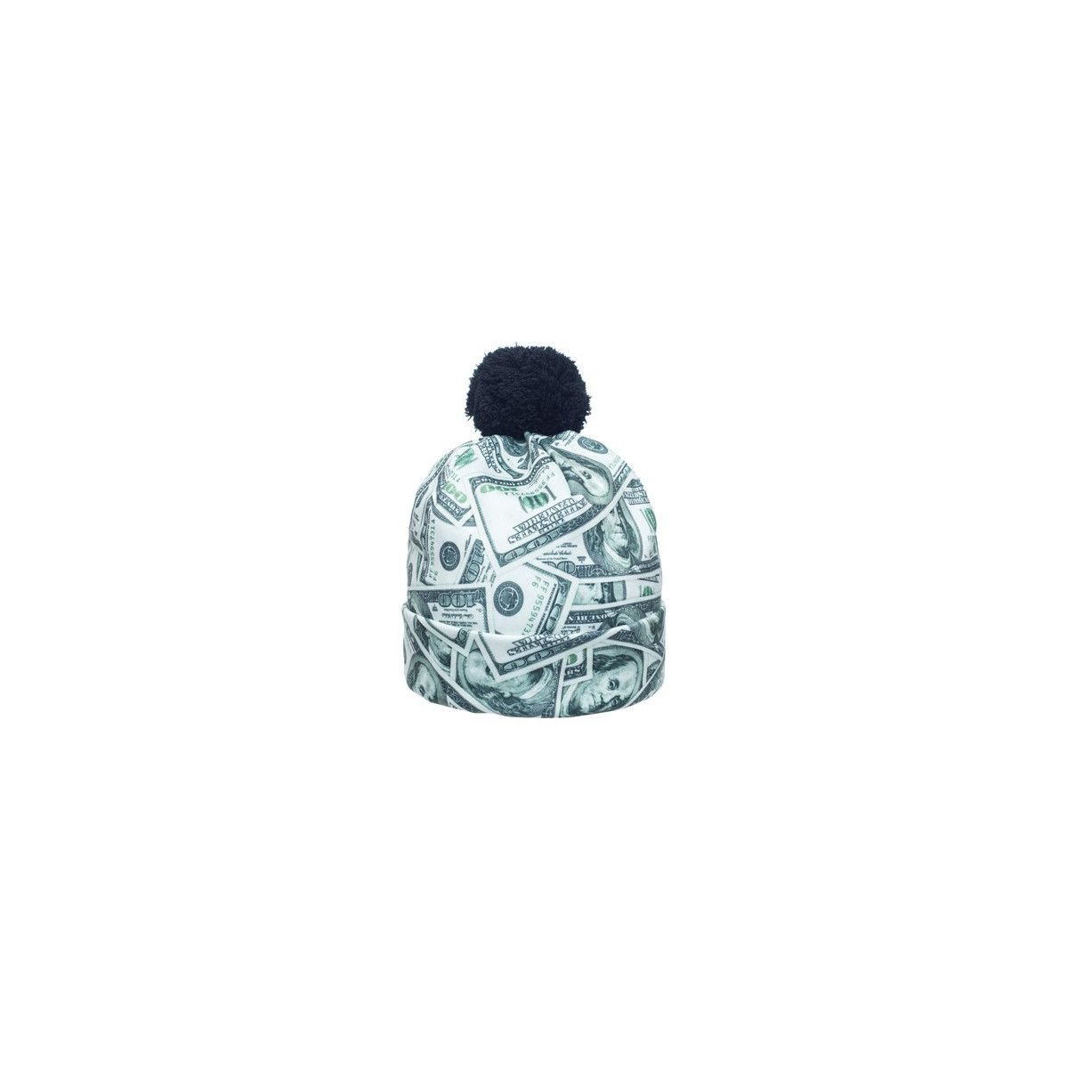 CZAPKA pompon  FULLPRINT DOLAR