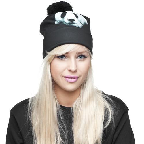 CZAPKA pompon FULLPRINT PANDA