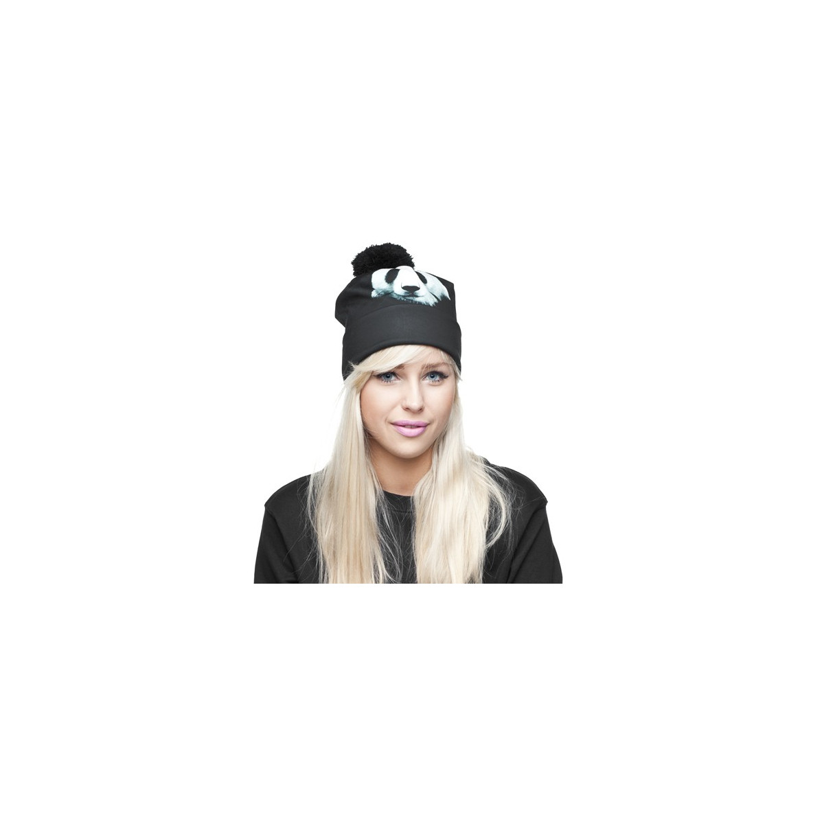 CZAPKA pompon FULLPRINT PANDA