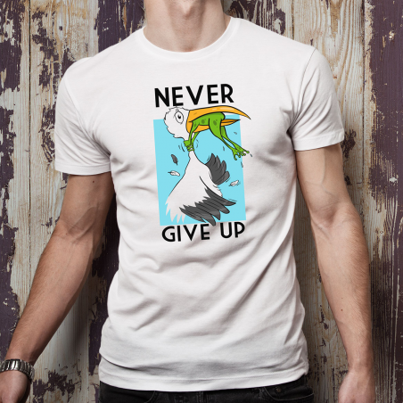 T-shirt oversize DTG never give up [outlet2]