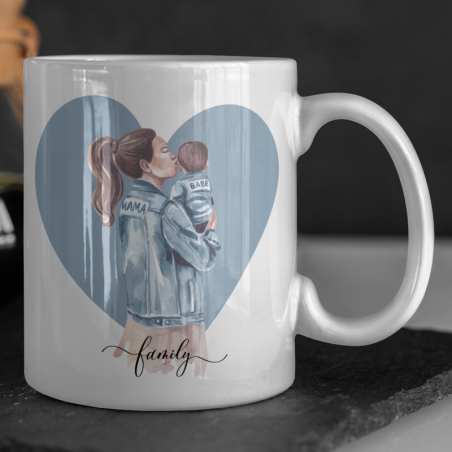 Kubek | Mama & Baby - Family blue