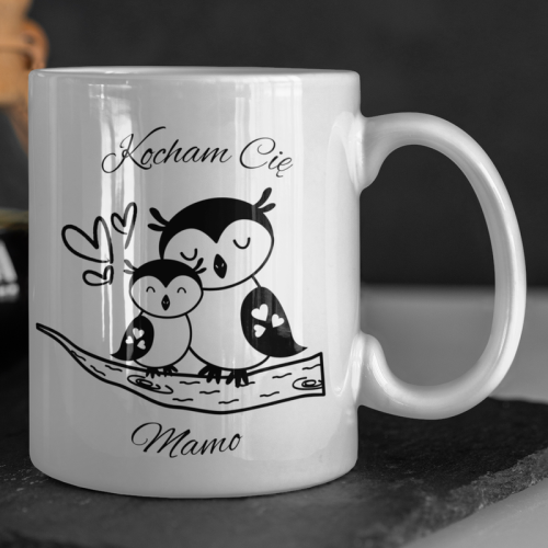 Kubek | Kocham Cię Mamo - Sowy