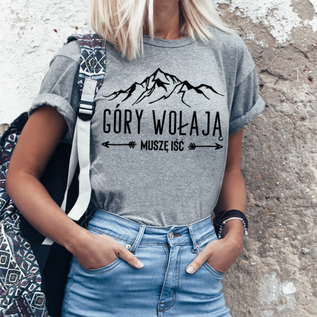 T-shirt Lady Szary | Góry Wołają - Muszę Iść [OUTLET 2]