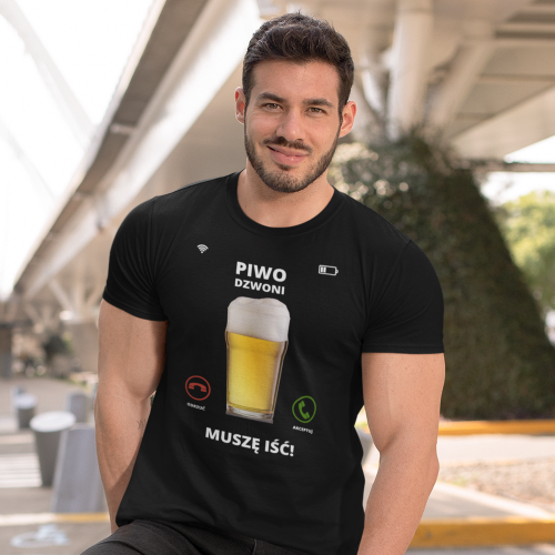 T-shirt oversize szara Piwo...