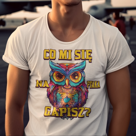 Koszulka męska | Co Mi Się Na Ptaka Gapisz- Sowa