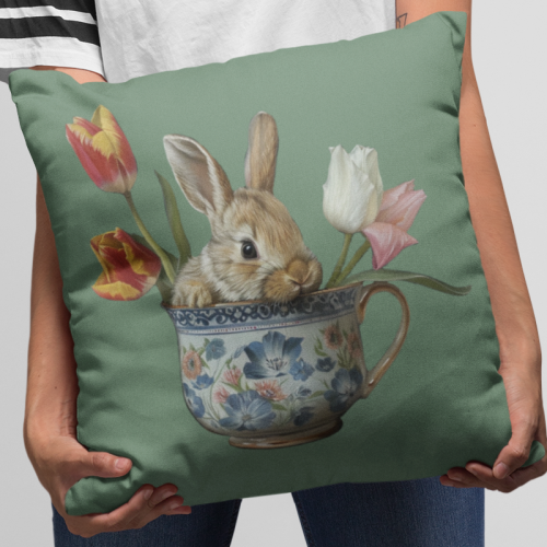 Poduszka | Zajączek - Tulipany