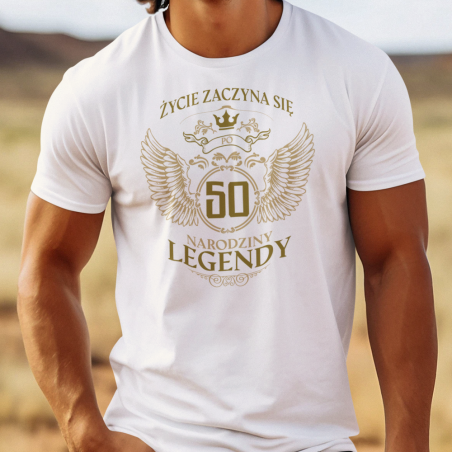 Koszulka męska | Życie Zaczyna Się Po 50-Tce, Narodziny Legendy