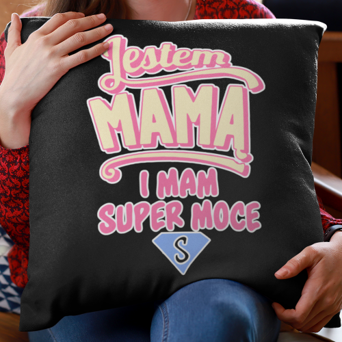 PODUSZKA czarna Jestem mamą...