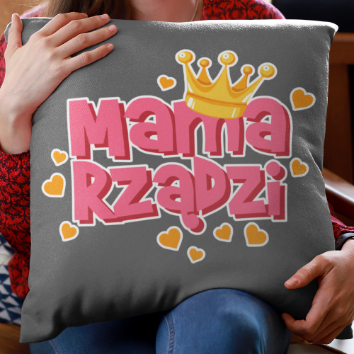 PODUSZKA druk DTG MAMA RZĄDZI