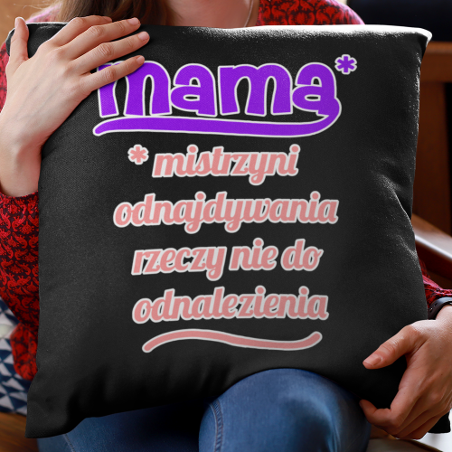 PODUSZKA czarna Mama mistrzyni