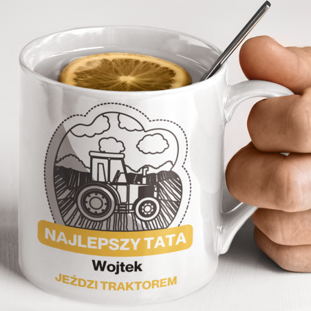 Kubek personalizowany | Najlepszy Tata [imię] Jeździ Traktorem