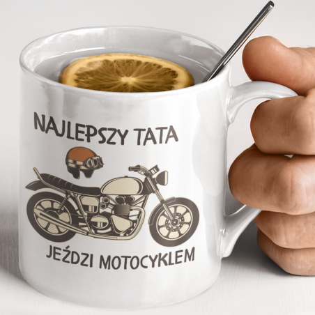 Kubek | Najlepszy Tata Jeździ Motocyklem - Kask