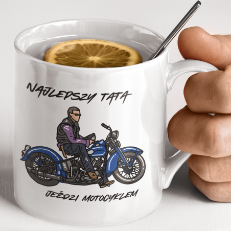 Kubek | Najlepszy Tata Jeździ Motocyklem - Blue