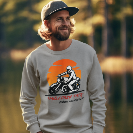 Bluza męska | Najlepszy Tata Jeździ Motocyklem - Orange