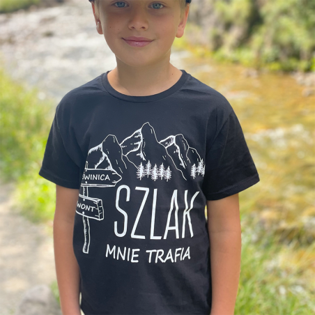 T-shirt Kids Czarny | Szlak mnie trafia [OUTLET 2]