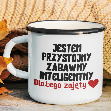 Kubek Emaliowany | Dlatego Zajęty ❤