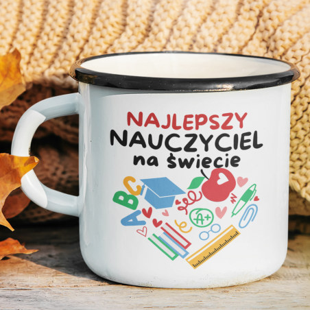 Kubek Emaliowany | Najlepszy Nauczyciel Na Świecie 2