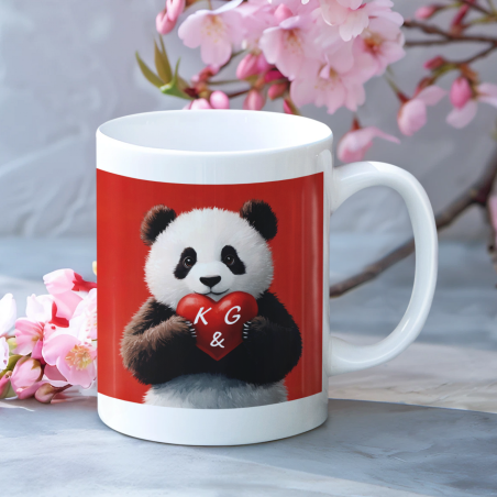 Kubek personalizowany| Panda Red - podaj inicjały