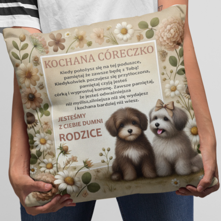Poduszka | Kochana Córeczko Pieski, Rodzice