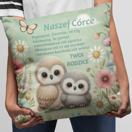 Poduszka | Naszej Córce - rodzice, sówki