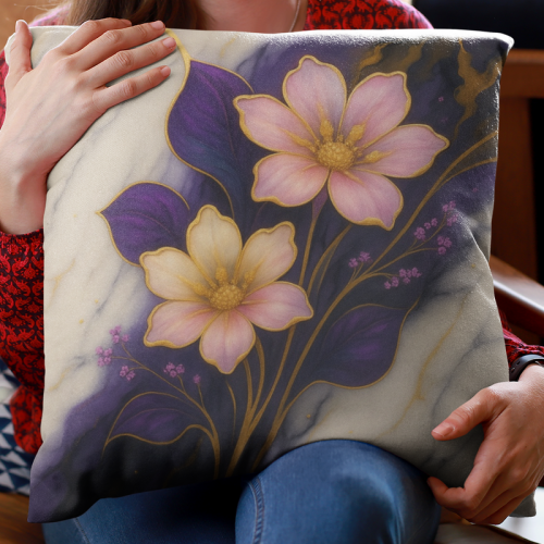 Poszewka | Kwiaty Marmur 1