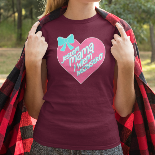 T-shirt lady DTG WIEM WSZYSTKO