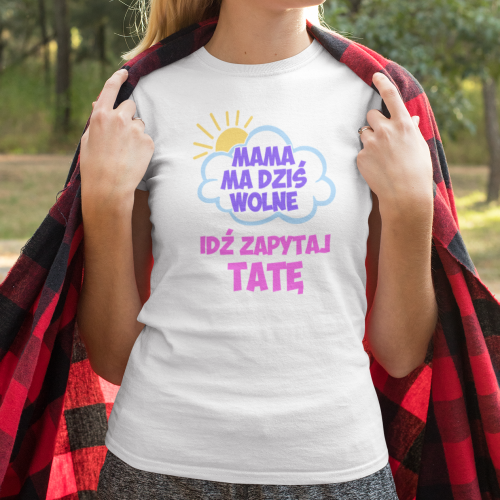 T-shirt lady DTG MAMA MA WOLNE