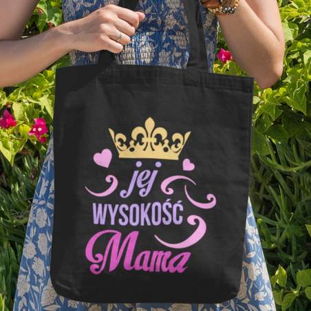 Torba bawełniana/czarna Jej wysokość mama