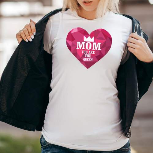 T-shirt lady slim MOM QUEEN