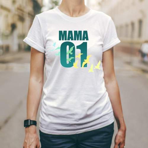 T-shirt lady Mama 01 green