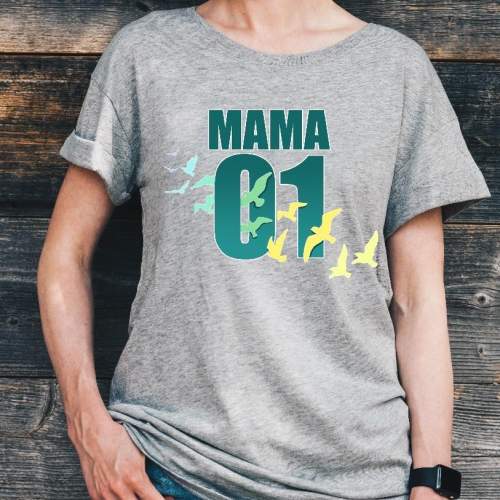 T-shirt lady szary mama 01...